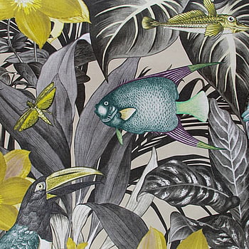 Galerie Wallcoverings Product Code 26745 - Tropical Wallpaper Collection - Blackberry Colours -  