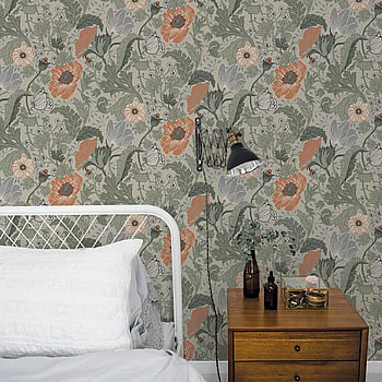 Galerie Wallcoverings Product Code 33001 - Apelviken 2 Wallpaper Collection - Green Orange Colours -  