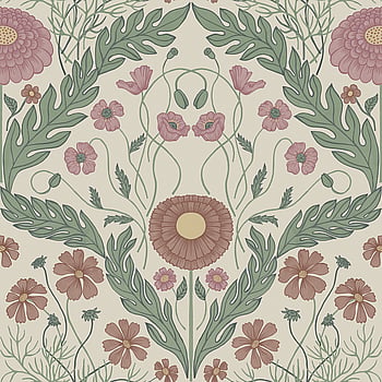 Galerie Wallcoverings Product Code 51002 - Blomstermala Wallpaper Collection - Green Red Pink Colours -  