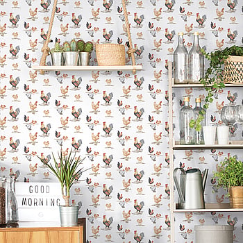Galerie Wallcoverings Product Code G45415 - Just Kitchens Wallpaper Collection - Black Red Beige Colours -  